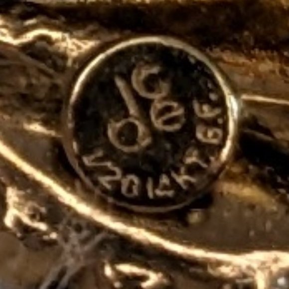 Vintage 1970s 14K GF Heart Brooch w Gemstone Scarab Beetles - Picture 3 of 3